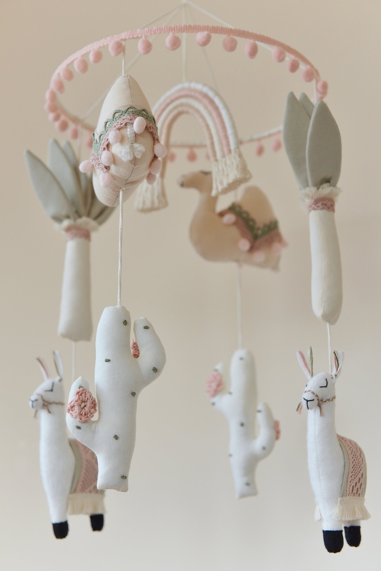 Wanderlust Boho Nursery Mobile in Sage and Blush