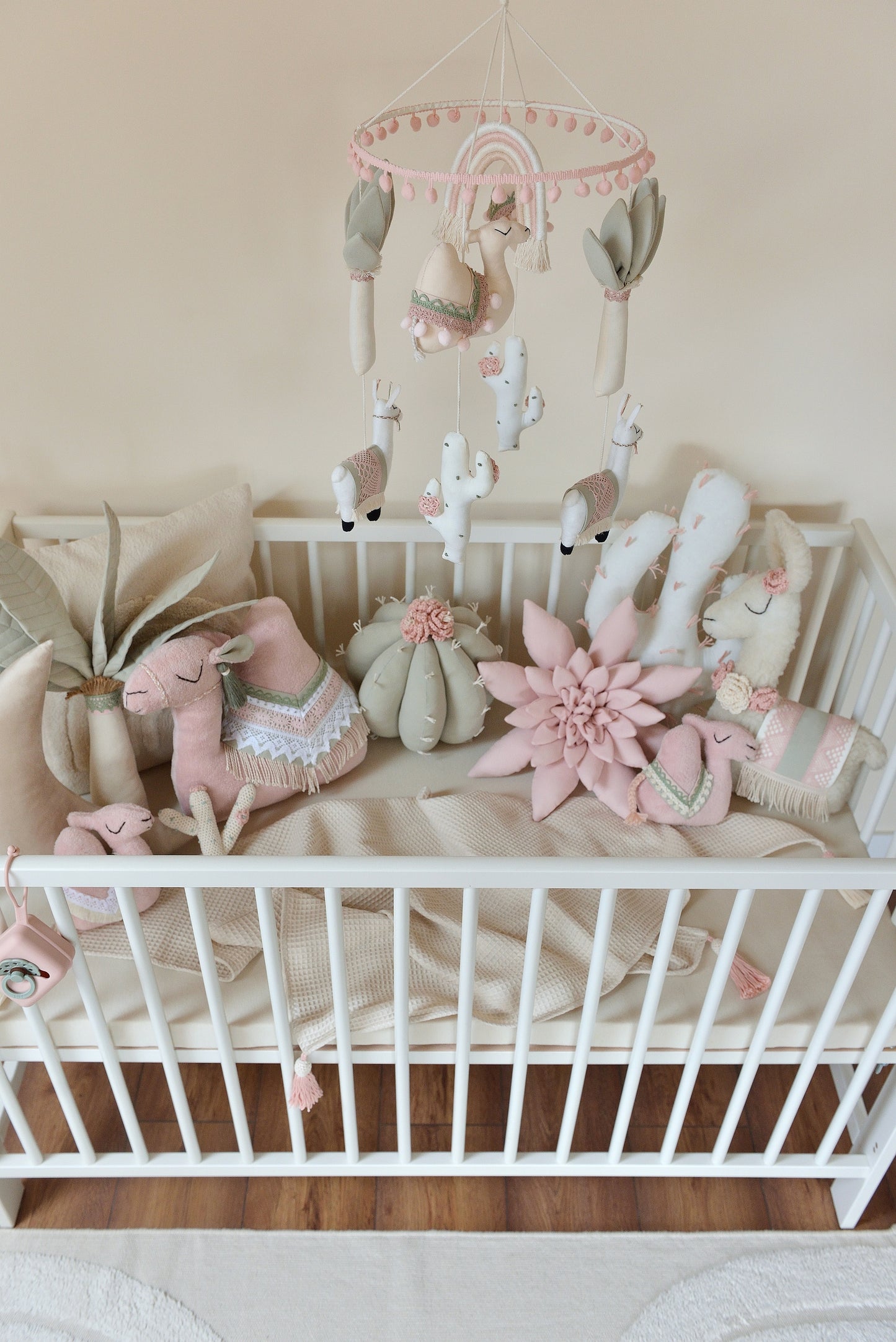 Wanderlust Boho Nursery Mobile in Sage and Blush