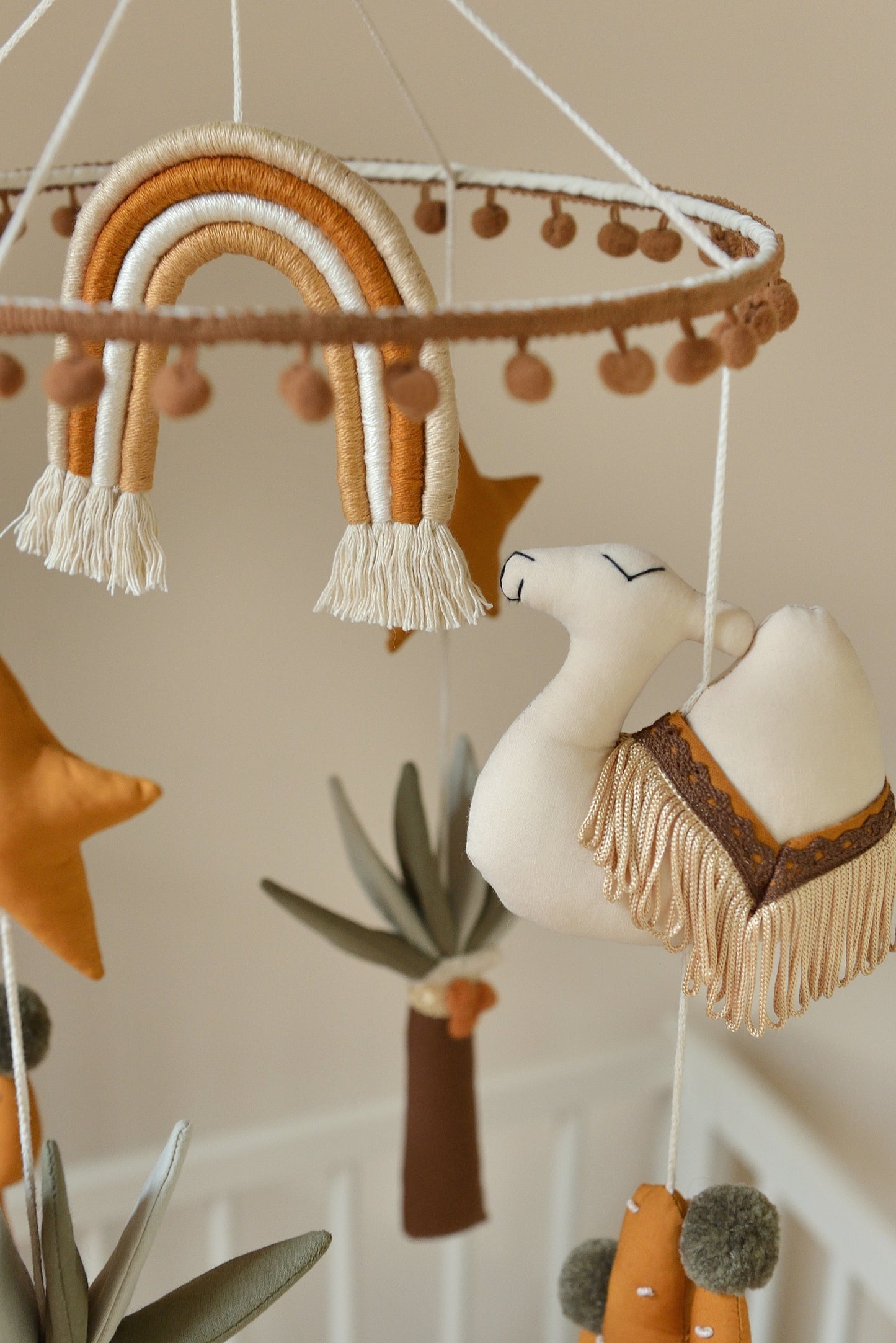 Rainbow Over the Oasis Boho Nursery Mobile