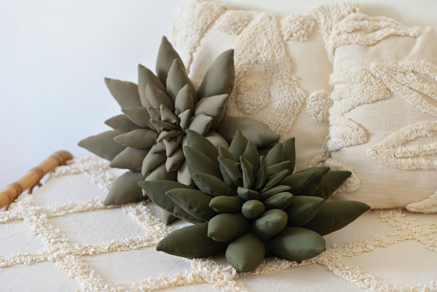 Large Succulent Boho Throw Pillow