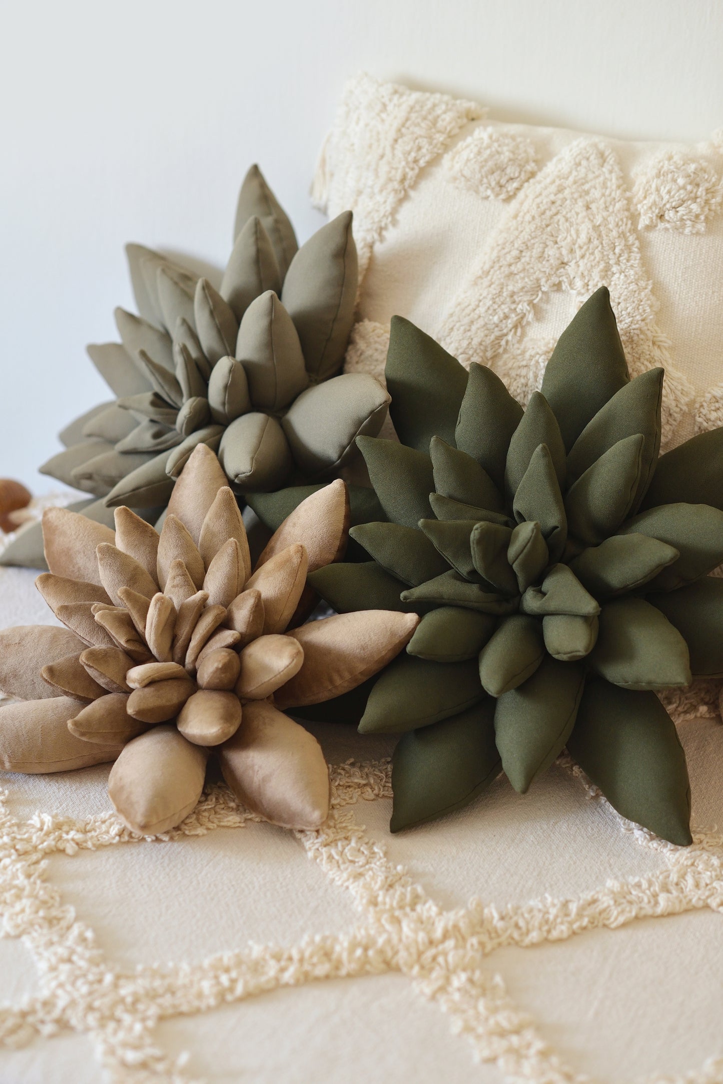 Large Succulent Boho Throw Pillow