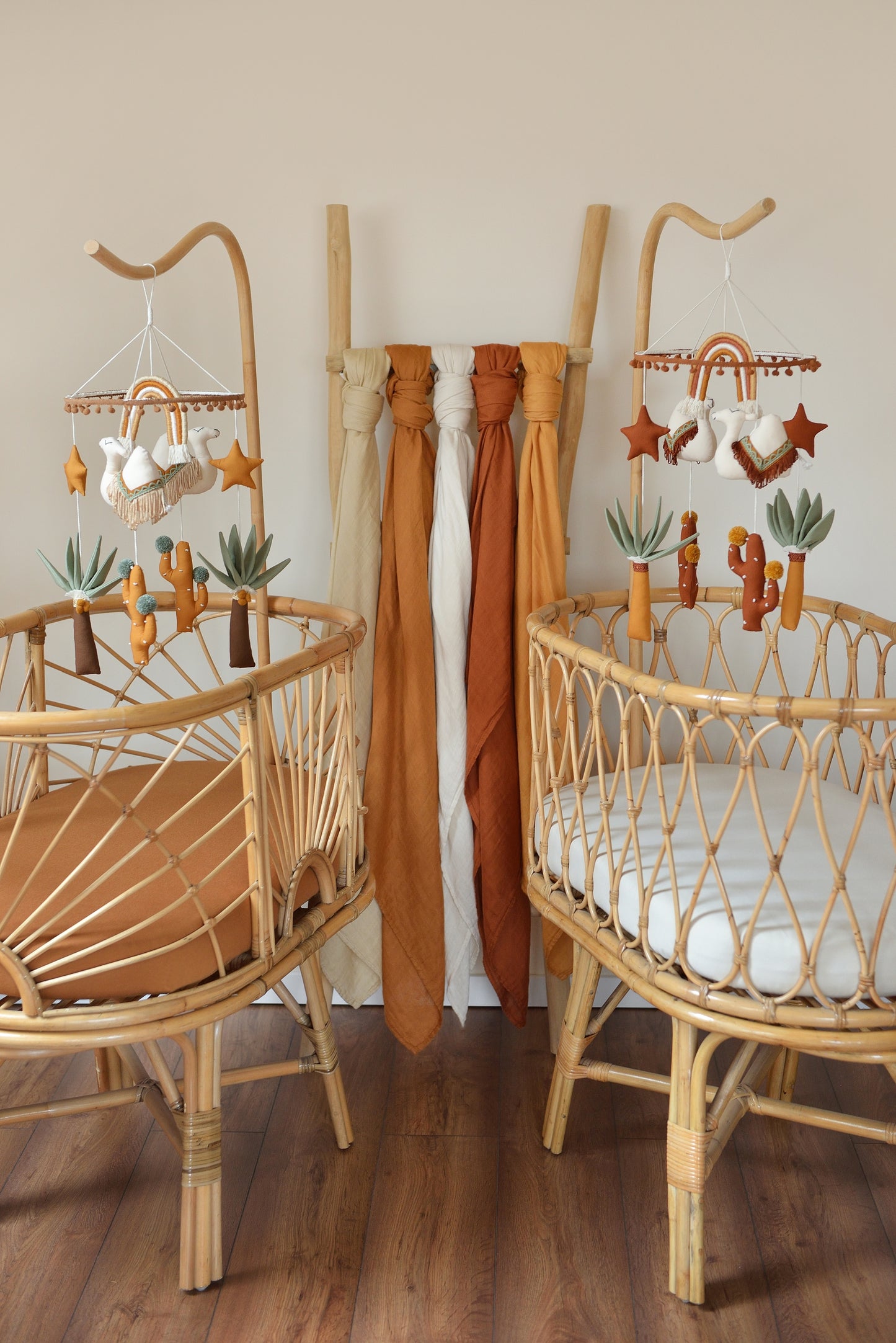 Desert Rainbow Nursery Mobile in Ochre
