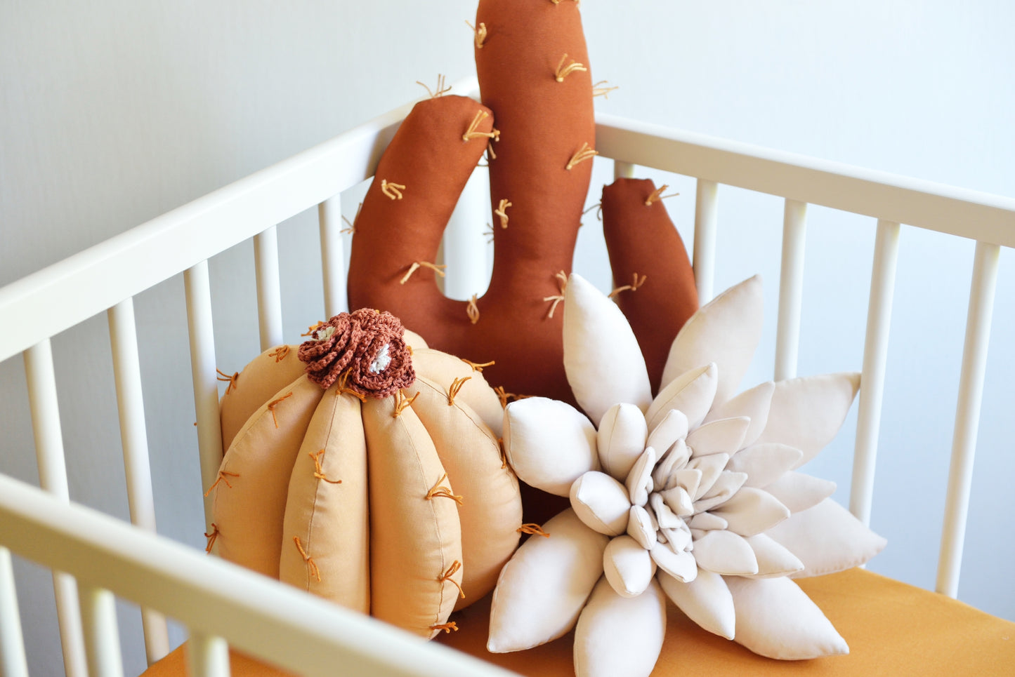 Ivory, Rust and Sand Cactus Decor Pillow Set