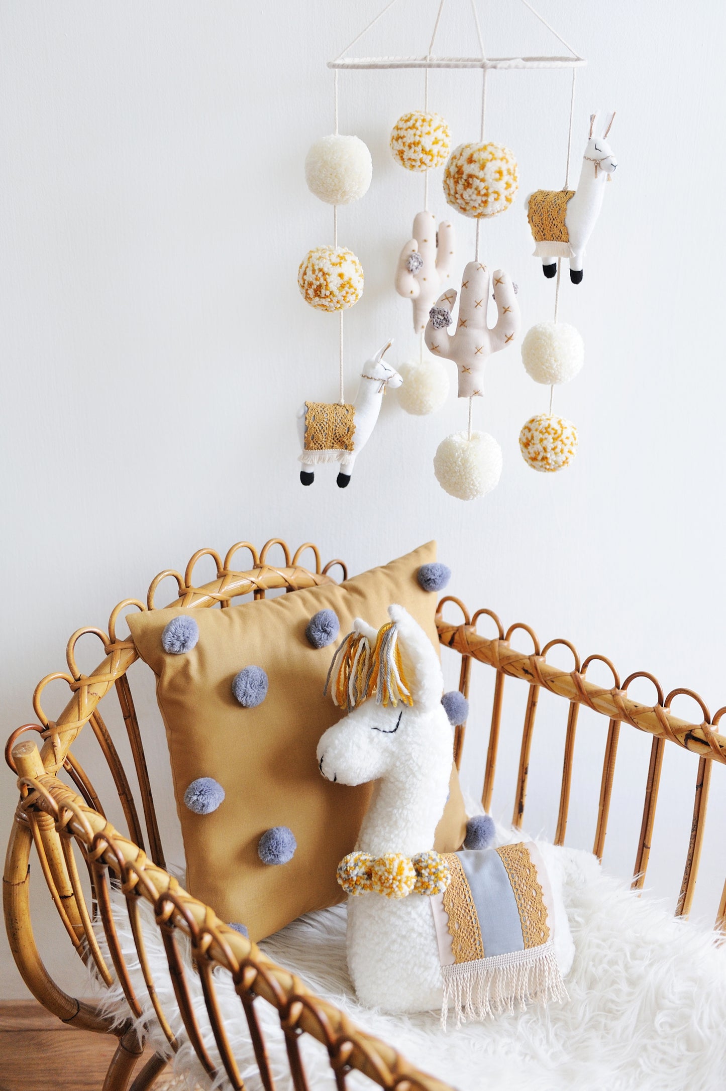 Ash, the Llama - Handmade Boho Decor Pillow