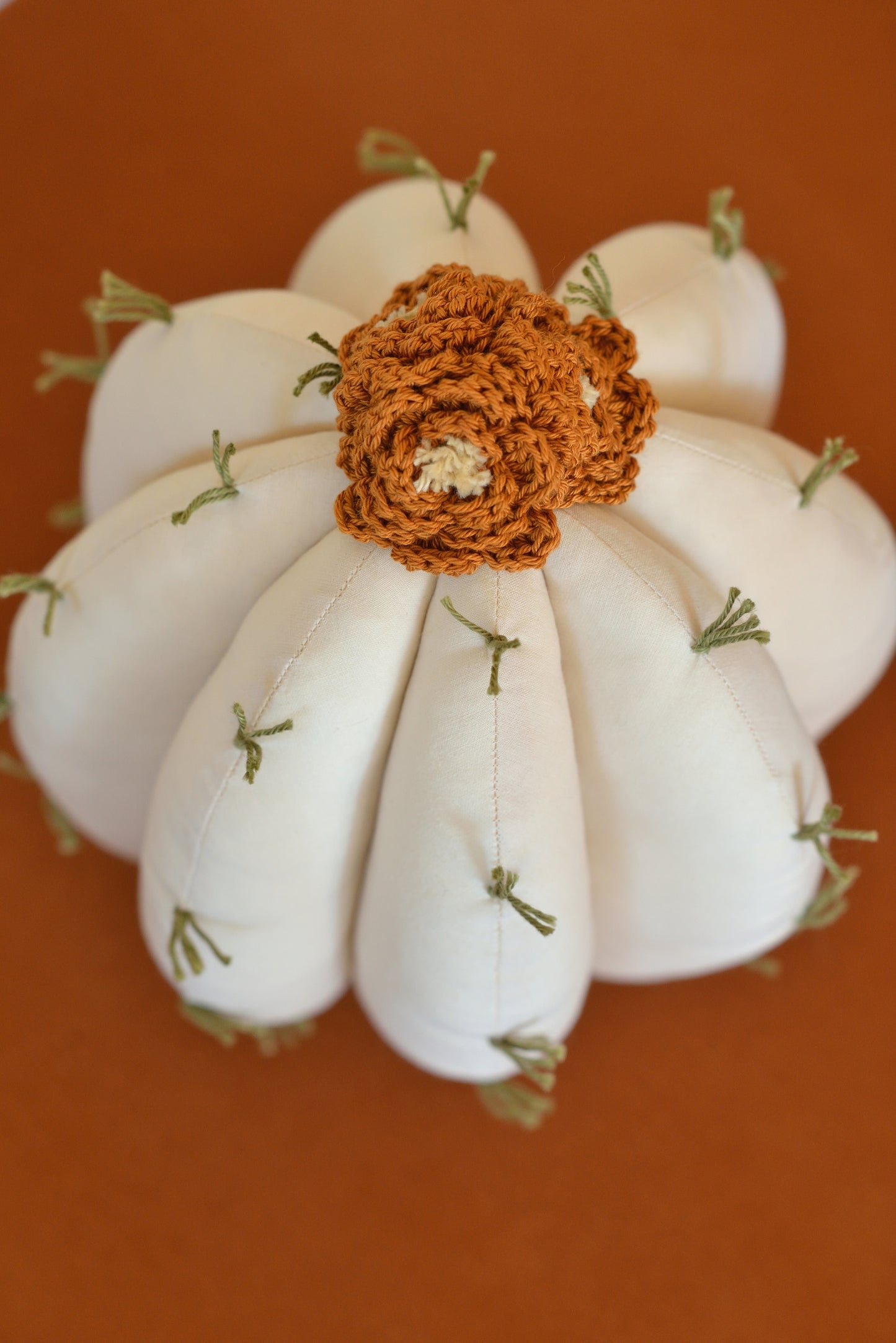 Ivory Barrel Cactus Pillow in Bloom