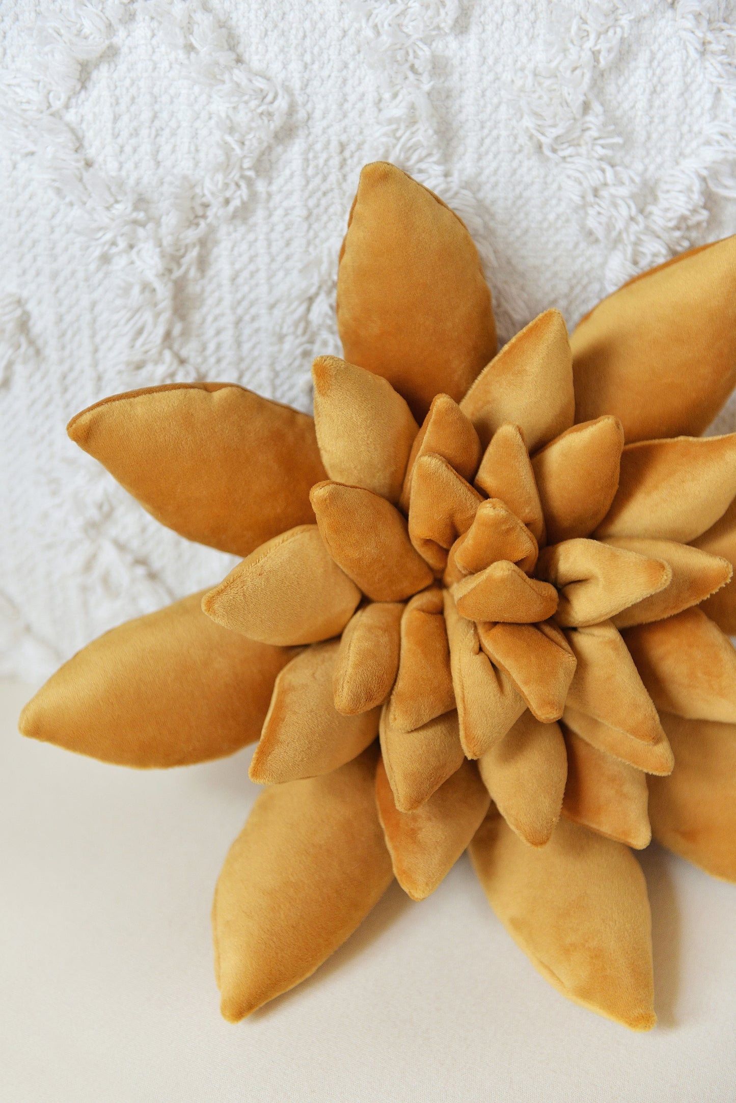 Velvet Succulent Pillow in Rust or Gold