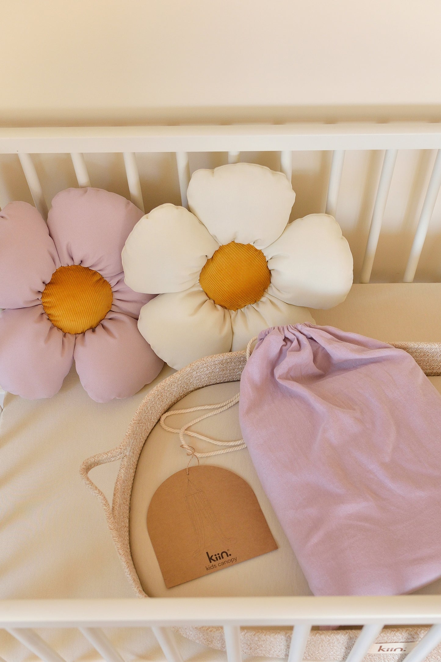 Daisy Decor Pillow in Lilac or White