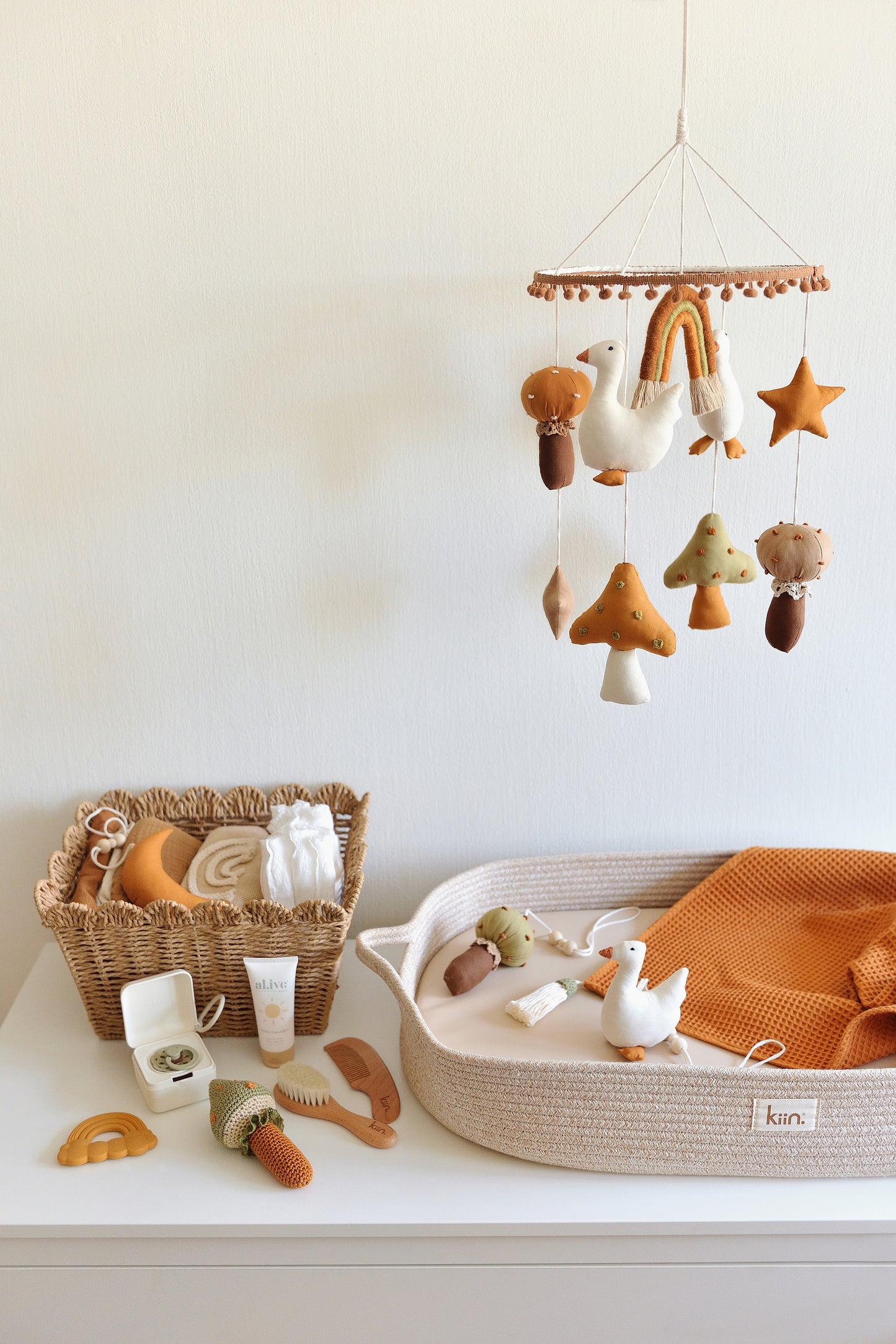 Rust Waffle Weave Cotton Knit Blanket With Boho Tassels