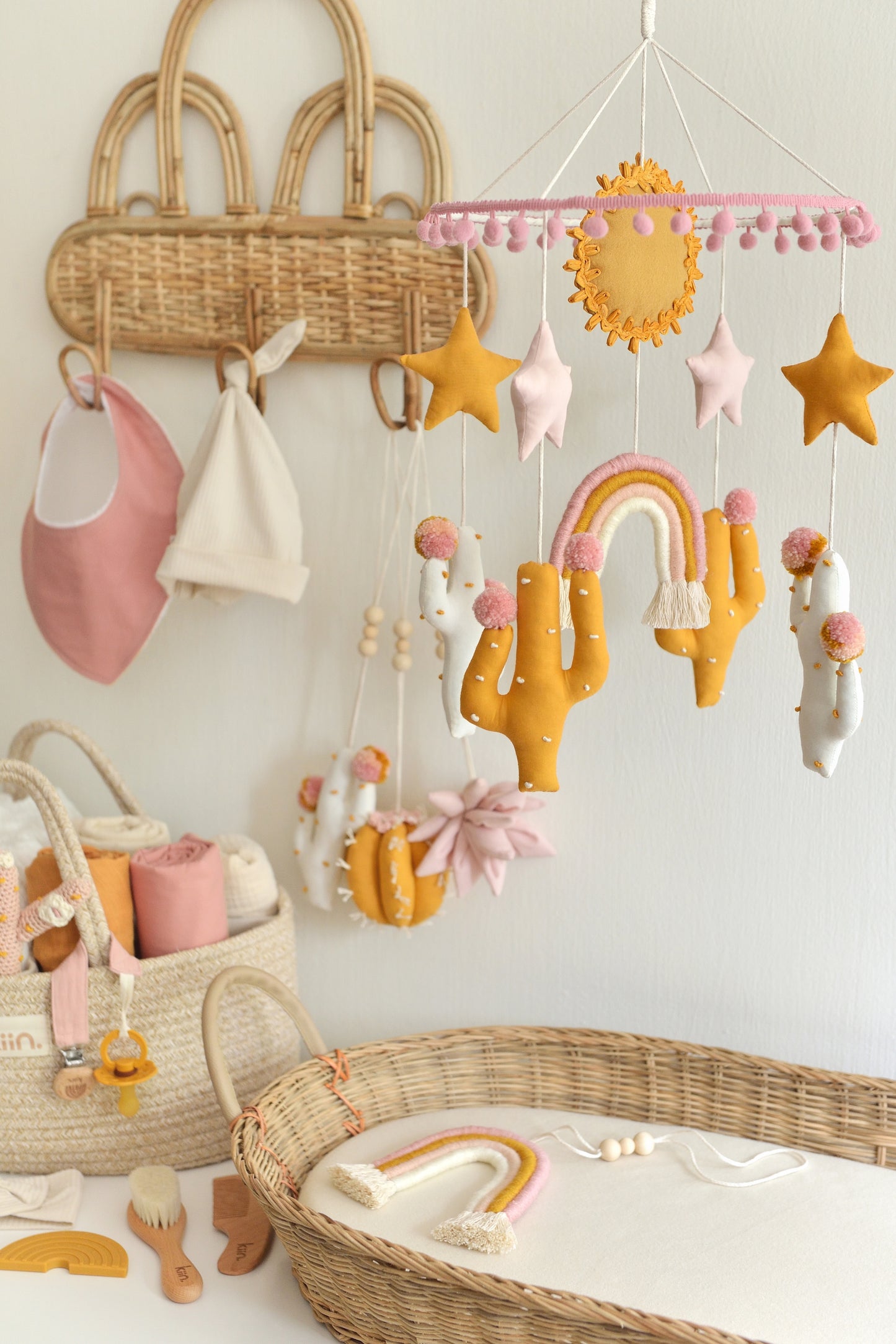 Pink Rainbow Bliss Boho Nursery Mobile