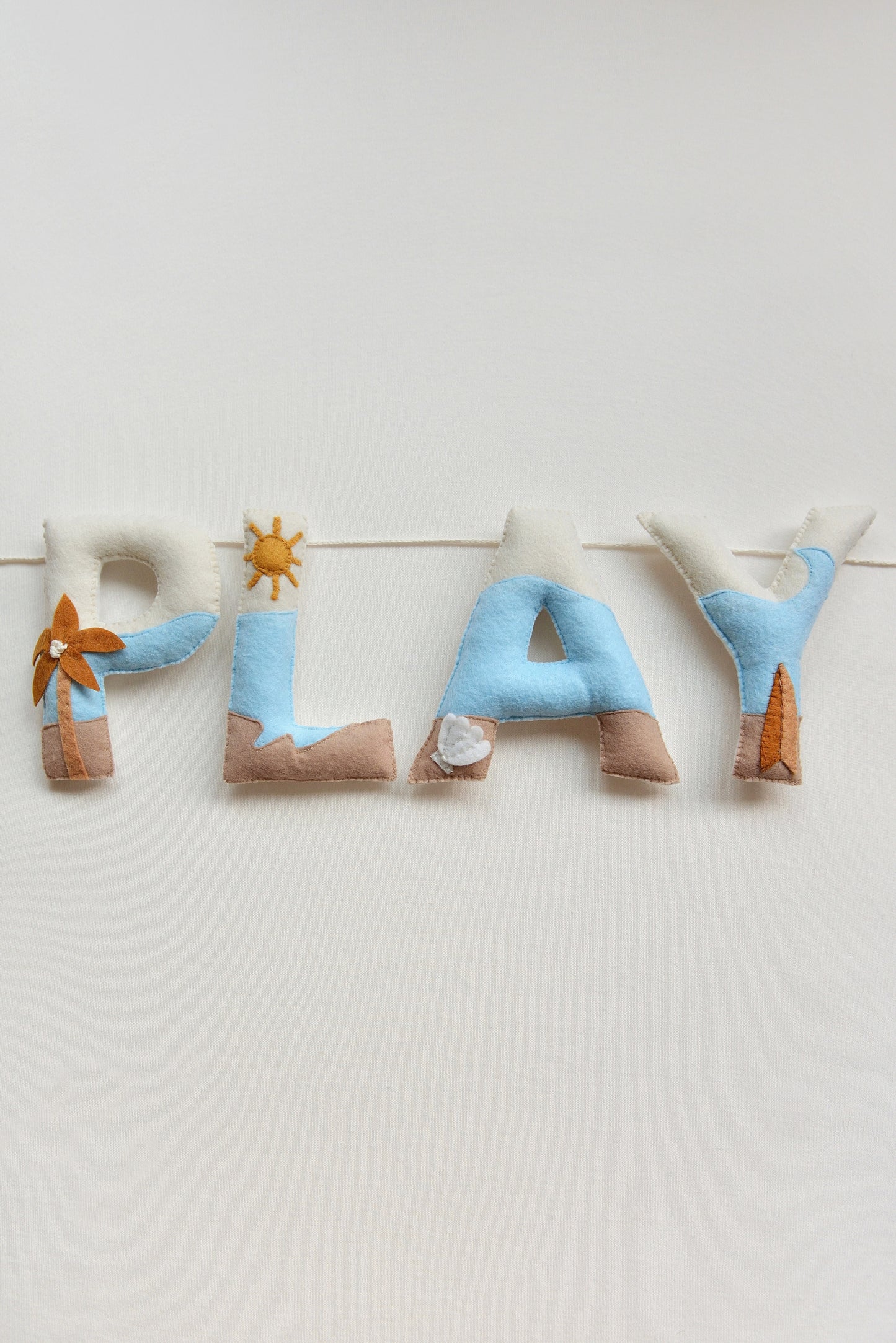 Sunny Surf PLAY Felt Banner - Handmade Coastal Playroom Wall Decor