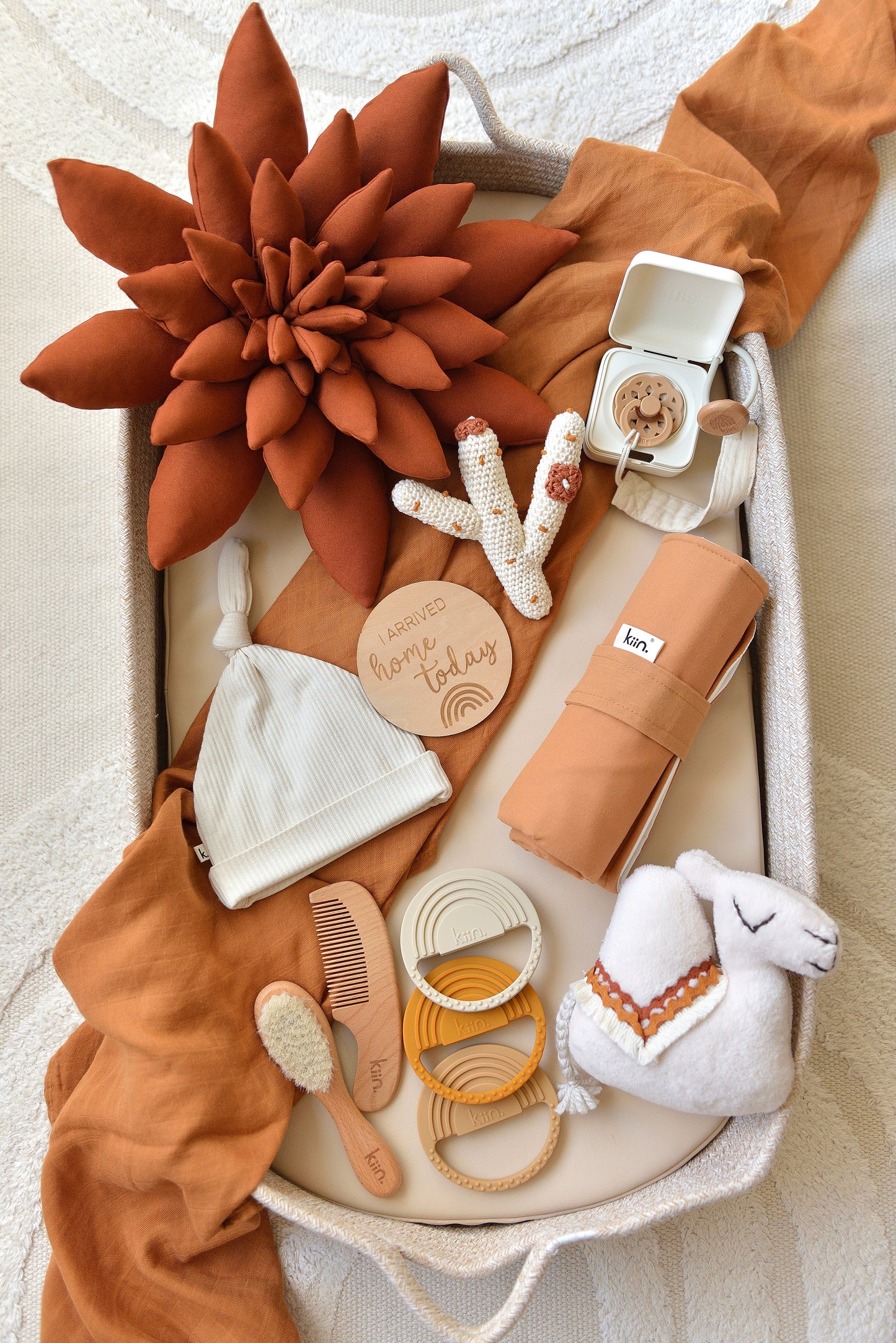 Terra, the Baby Camel - Handmade Boho Sensory Rattle Toy