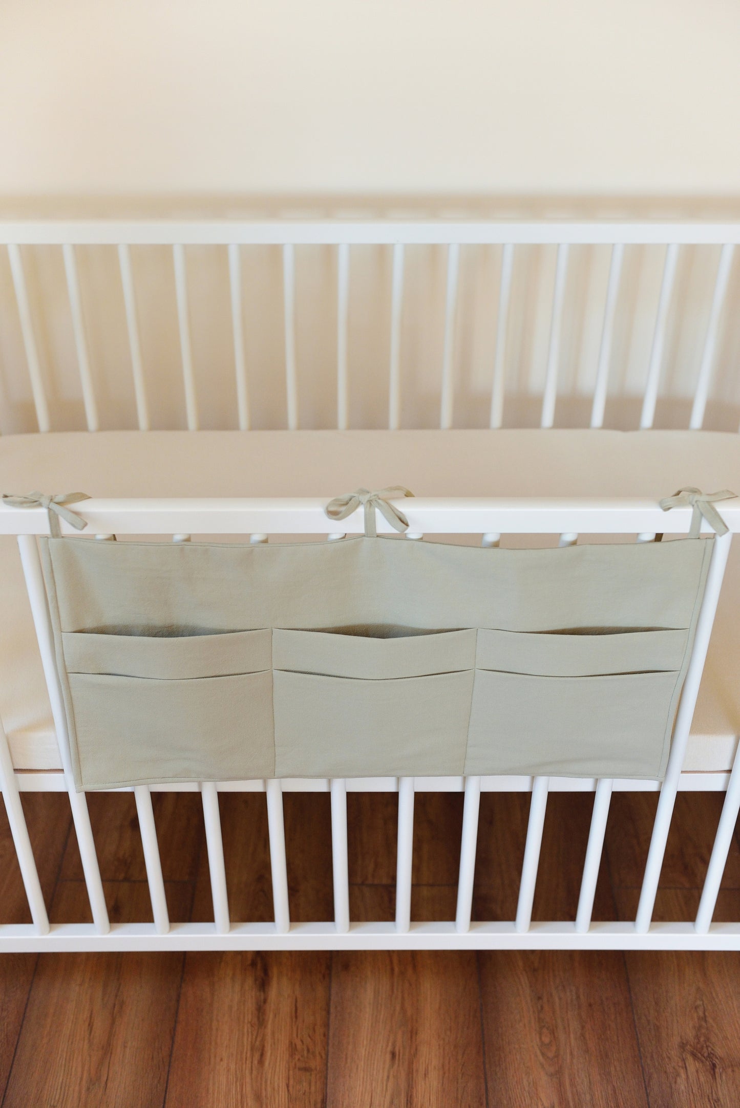 Sage Green Quilted Cotton Hanging Crib Organizer