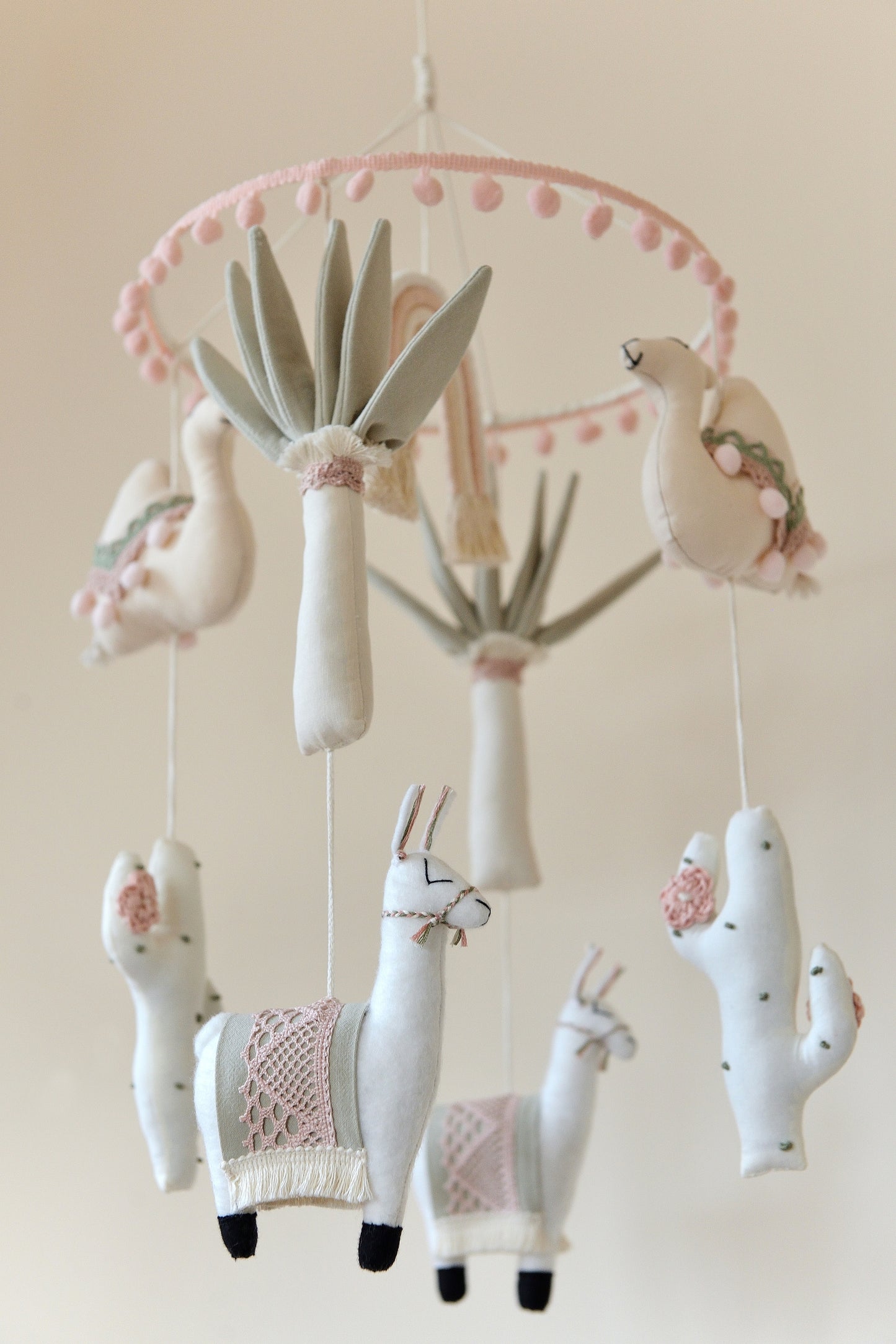 Wanderlust Boho Nursery Mobile in Sage and Blush