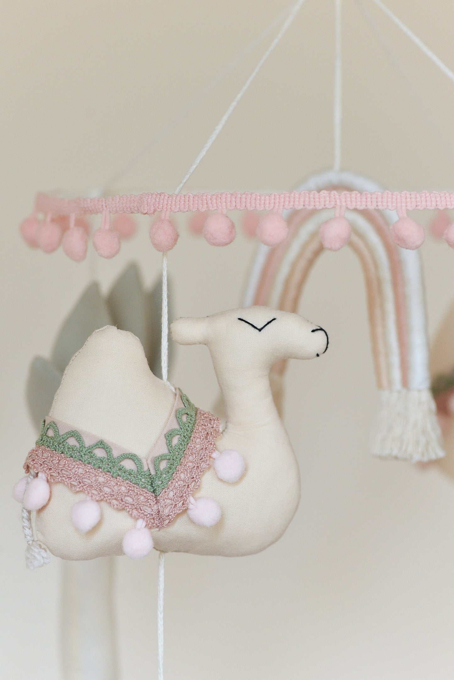 Wanderlust Boho Nursery Mobile in Sage and Blush