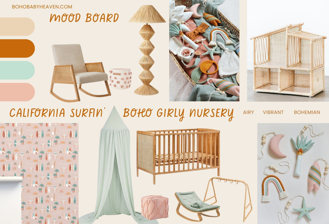 California Surfin’ Boho Girly Nursery: A Perfect Blend of Airy, Bohemian, and Vibrant Design
