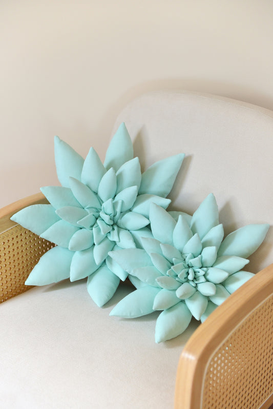Small and Large Succulent Boho Throw Pillow Set