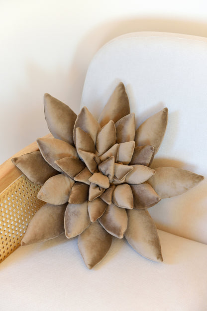 Large Velvet Succulent Boho Throw Pillow
