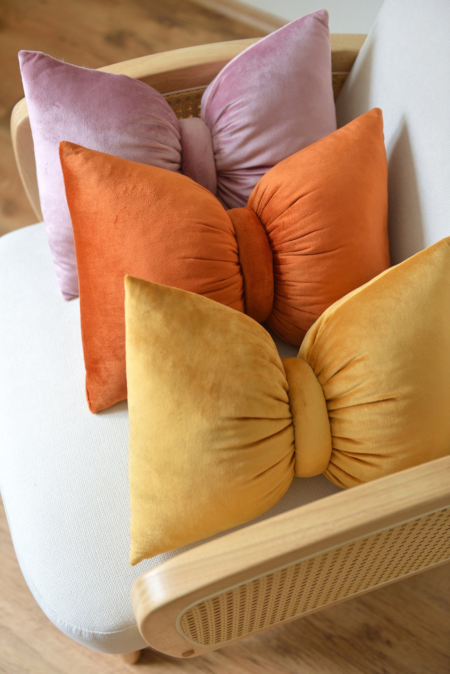 Bow Velvet Decor Pillow - Coquette Nursery and Room Decor