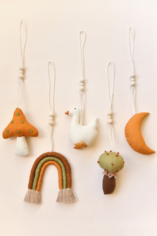 Cottagecore Mushrooms and Goose Baby Play Gym Toys