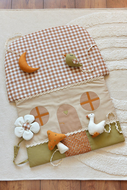My Little Cottage Handmade Baby Activity Play Mat with Rattle Toys