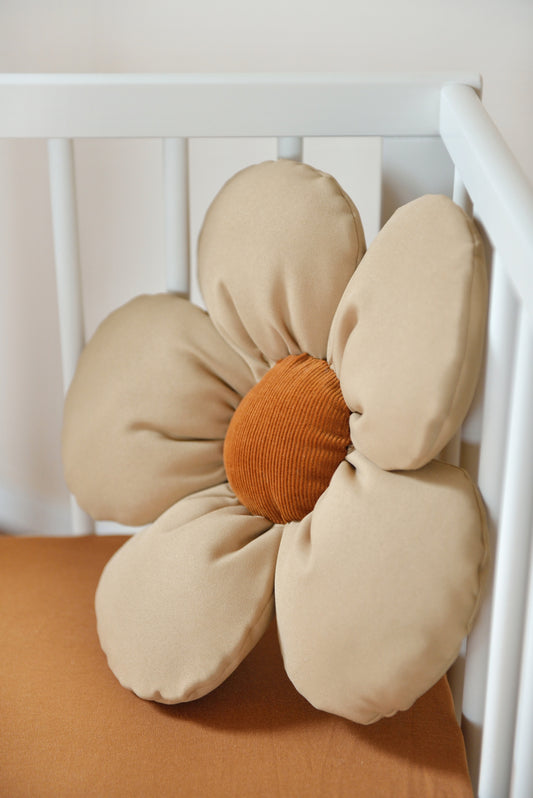 Daisy Decor Pillow in Tan