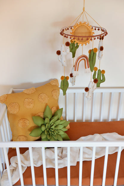 succulent crib bedding Sunny Sedona Nursery Mobile – Boho Baby Heaven