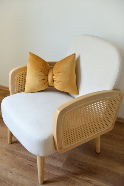 Bow Velvet Decor Pillow - Coquette Nursery and Room Decor
