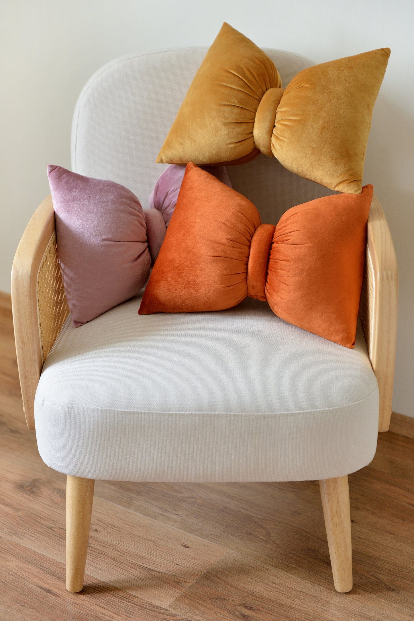 Bow Velvet Decor Pillow - Coquette Nursery and Room Decor