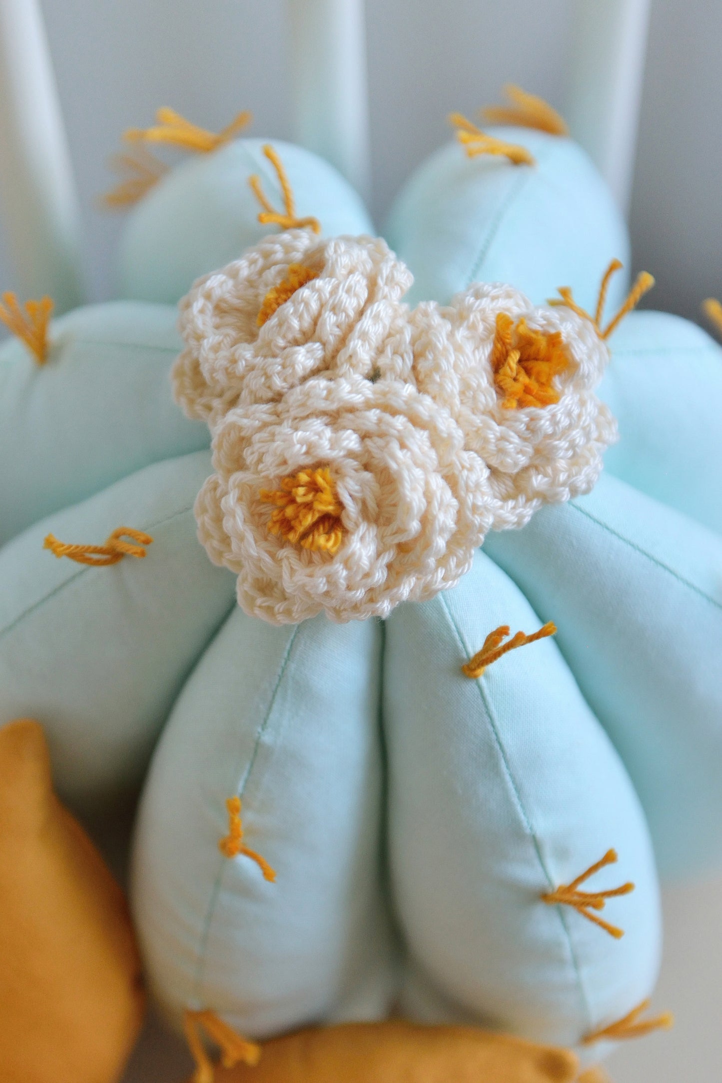 Barrel Cactus Pillow in Bloom