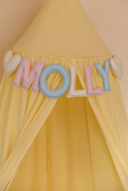 Mixed Pastel Personalized Felt Name Banner With Scalloped Letters - Handmade Nursery, Playroom & Party Decor