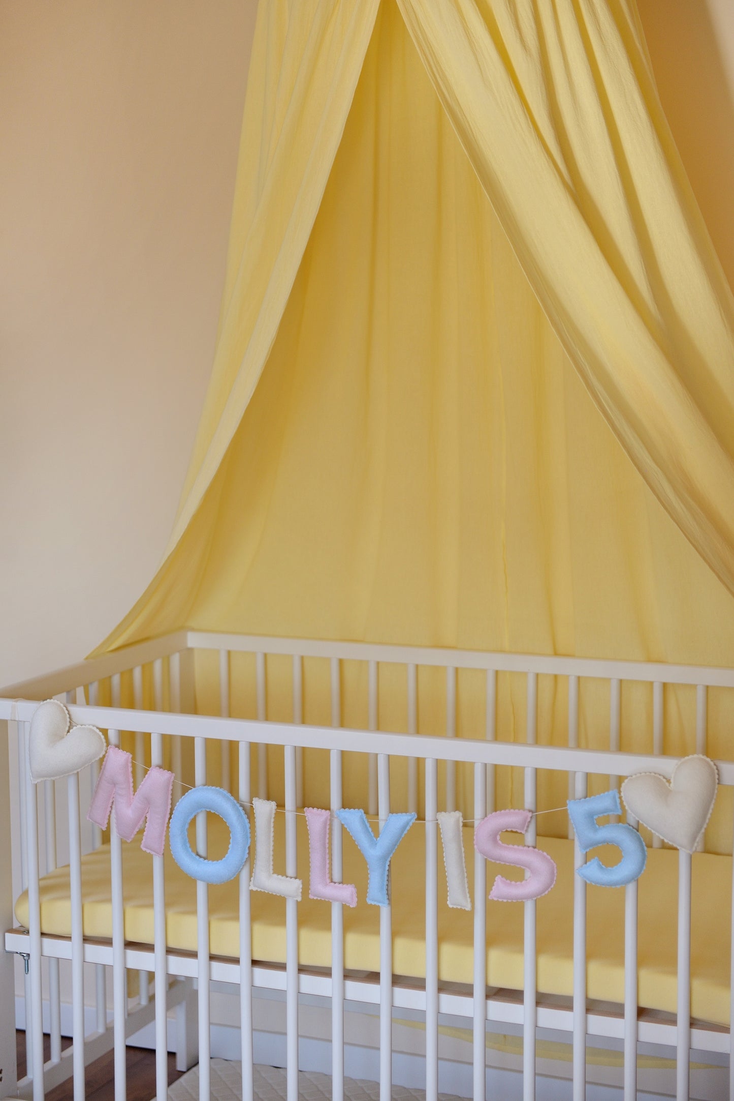 Mixed Pastel Personalized Felt Name Banner With Scalloped Letters - Handmade Nursery, Playroom & Party Decor