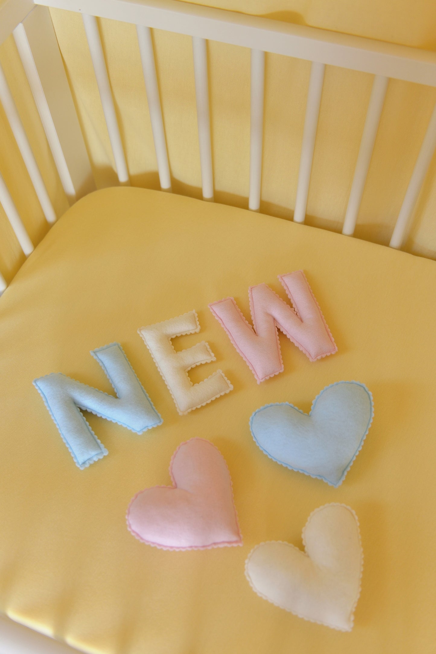 Mixed Pastel Personalized Felt Name Banner With Scalloped Letters - Handmade Nursery, Playroom & Party Decor