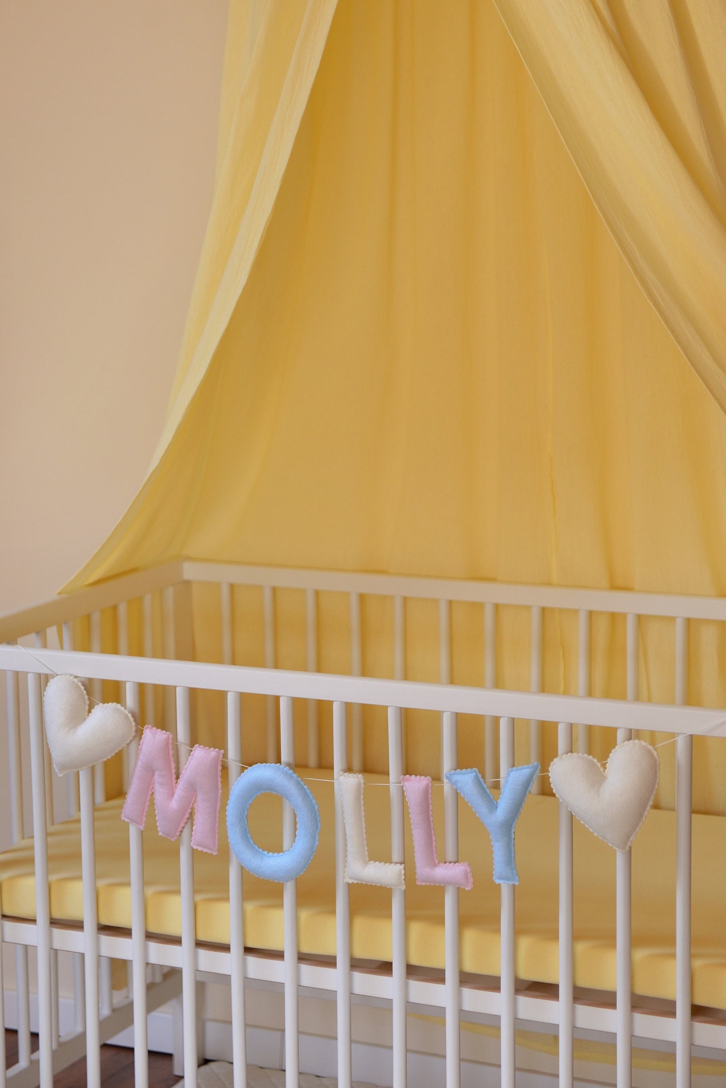Mixed Pastel Personalized Felt Name Banner With Scalloped Letters - Handmade Nursery, Playroom & Party Decor