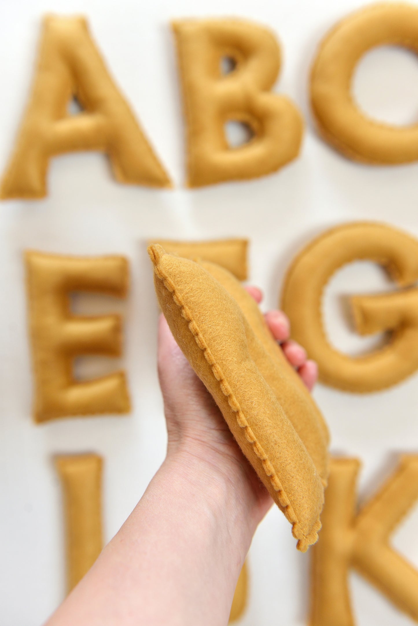 Romantic Ivory Personalized Felt Name Banner with Scalloped Letters - Handmade Nursery, Playroom & Party Decor