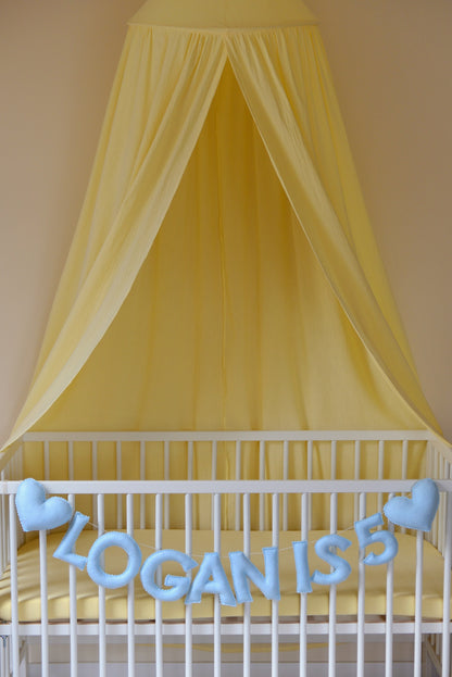 Pastel Blue Personalized Felt Name Banner With Scalloped Letters - Handmade Nursery, Playroom & Party Decor
