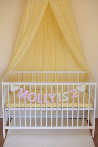Pastel Pink Personalized Felt Name Banner With Scalloped Letters - Handmade Nursery, Playroom & Party Decor