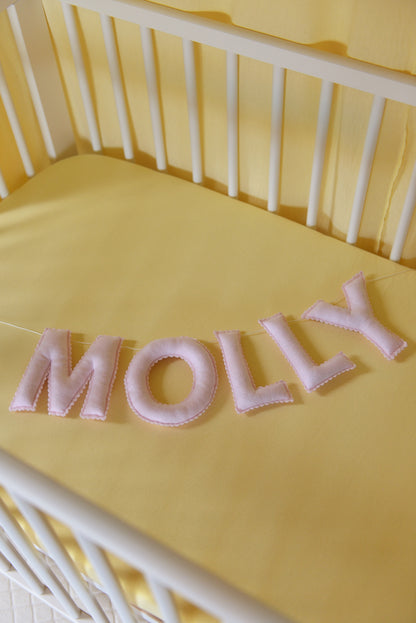 Pastel Pink Personalized Felt Name Banner With Scalloped Letters - Handmade Nursery, Playroom & Party Decor