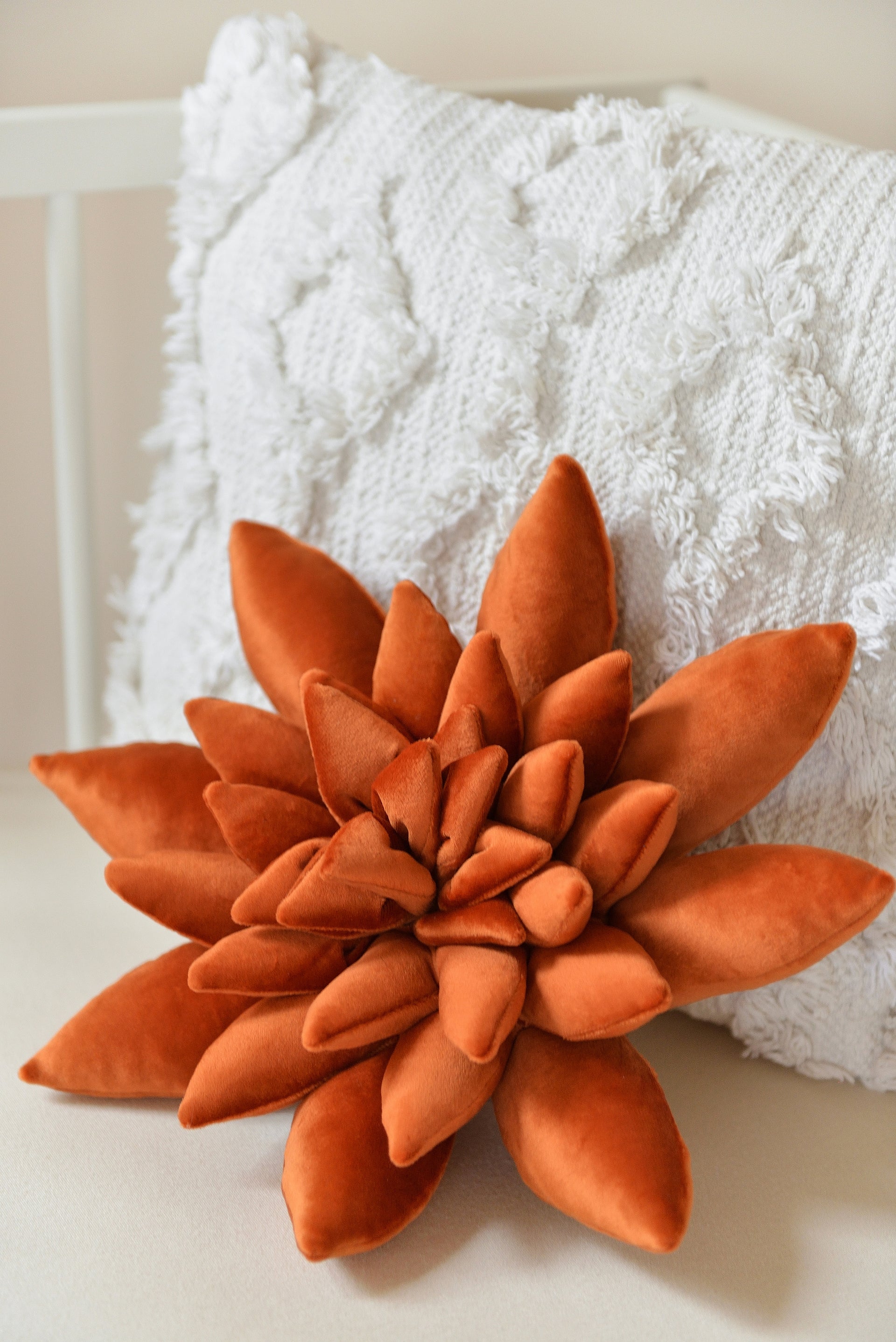 succulent pillow Velvet Succulent Pillow in Rust or Gold