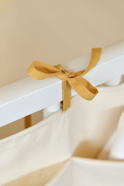 Ivory Hanging Crib Organizer With Decorative Bows