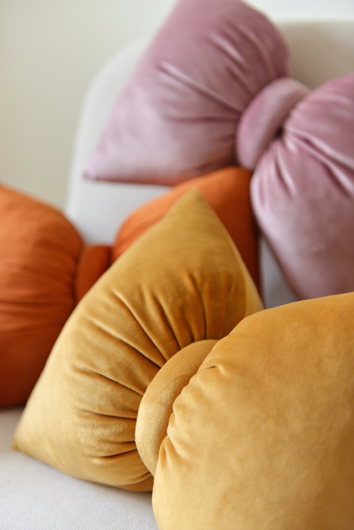 Bow Velvet Decor Pillow - Coquette Nursery and Room Decor
