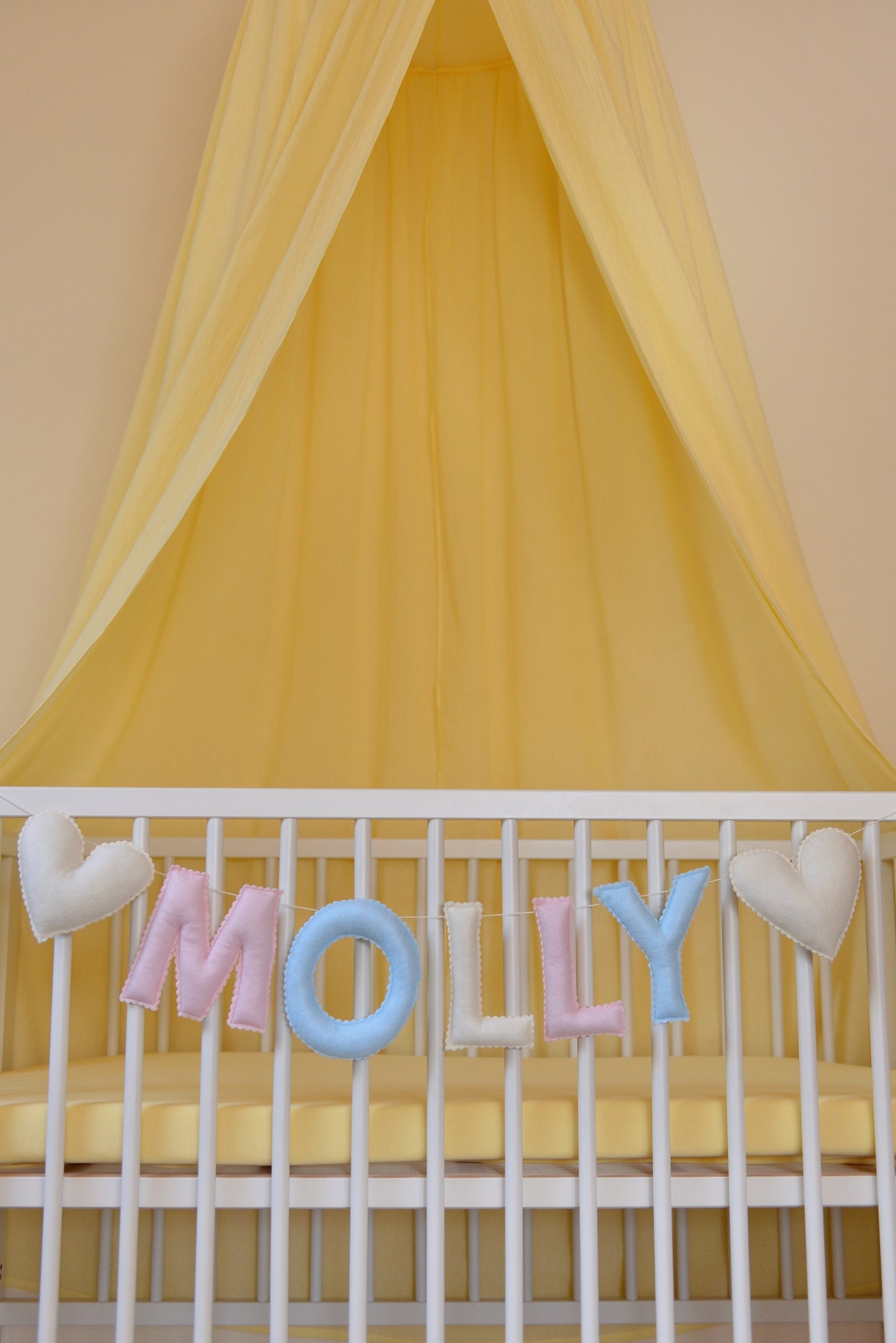 Mixed Pastel Personalized Felt Name Banner With Scalloped Letters - Handmade Nursery, Playroom & Party Decor