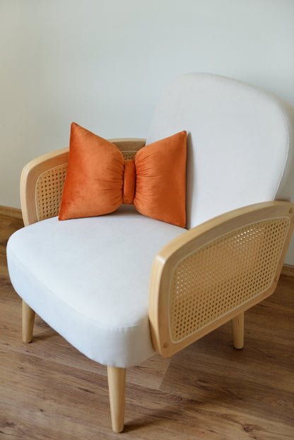 Bow Velvet Decor Pillow - Coquette Nursery and Room Decor