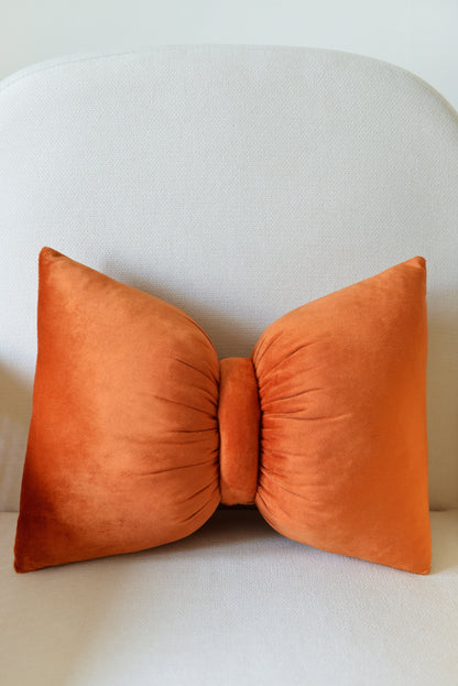 Bow Velvet Decor Pillow - Coquette Nursery and Room Decor