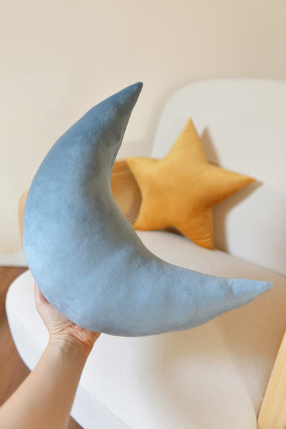 Moon and Star Velvet Decor Pillow