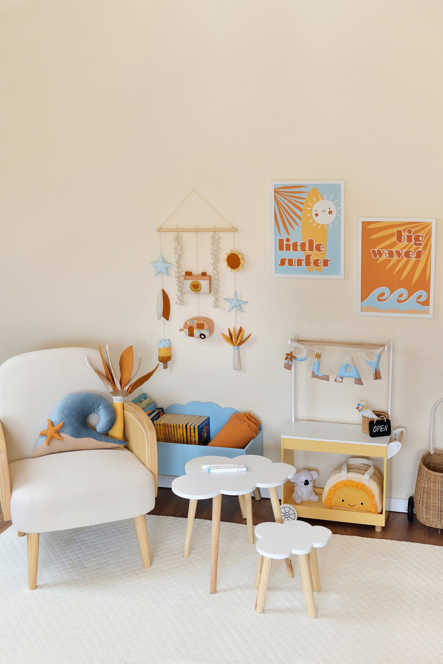 Sunny Surf PLAY Felt Banner - Handmade Coastal Playroom Wall Decor