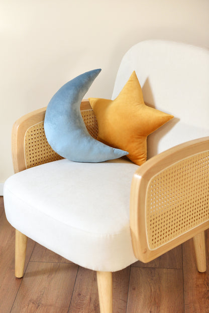 Moon and Star Velvet Decor Pillow