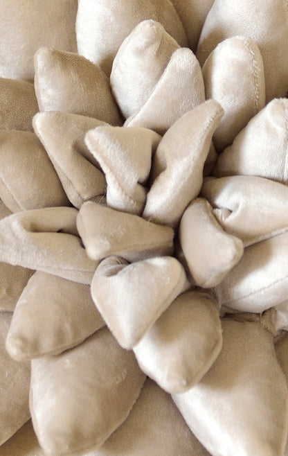 Close-up of Succulent Decor Pillow in pearl colour.